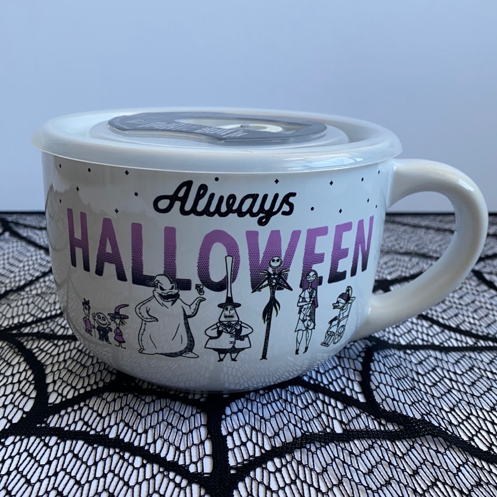 Nightmare Before Christmas ALWAYS HALLOWEEN travel soup mug with lid